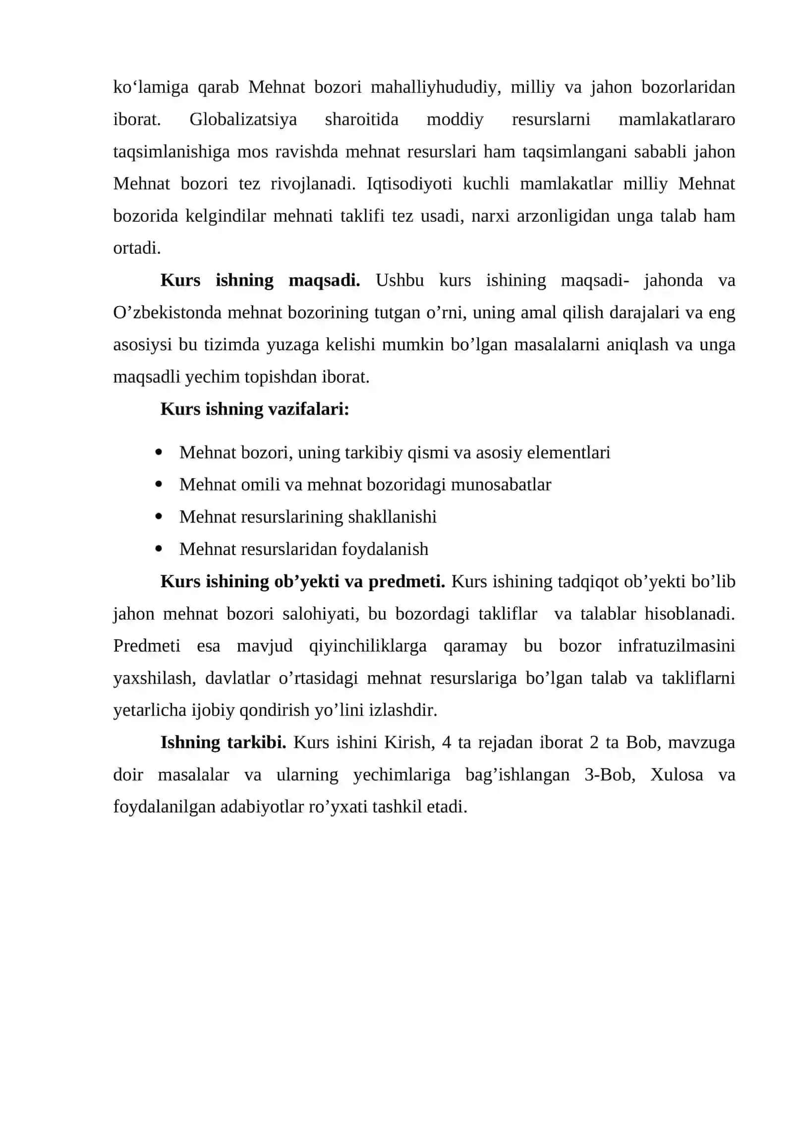 O'ZBEKISTON RESPUBLIKASI MEHNAT BOZORINING SHAKLLANISHI VA ISHSIZLIK O'ZIGA XOS XUSUSIYATLARI 2 3