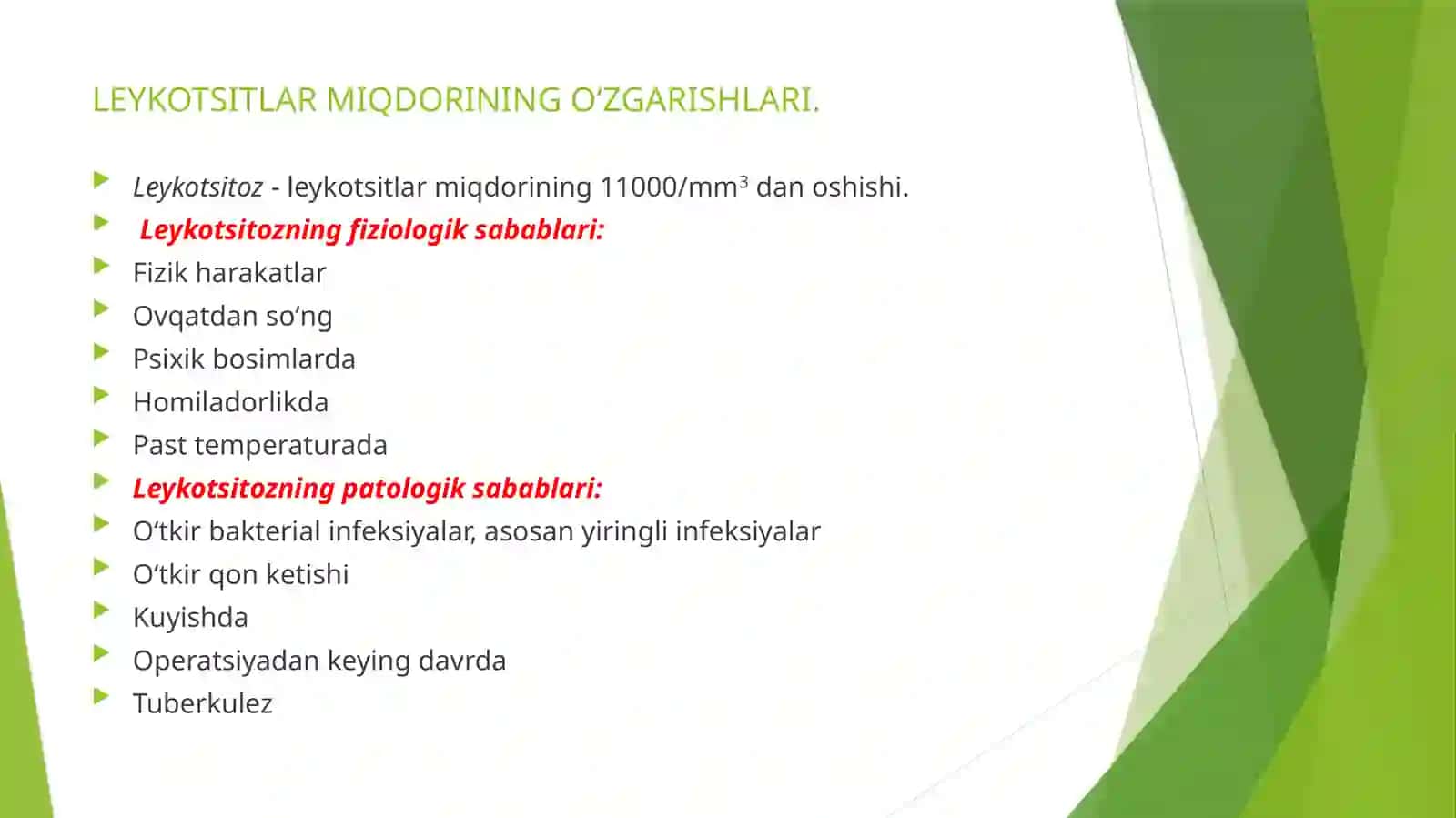 Leykotsitlar va Trombotsitlar Fiziologiyasi 3