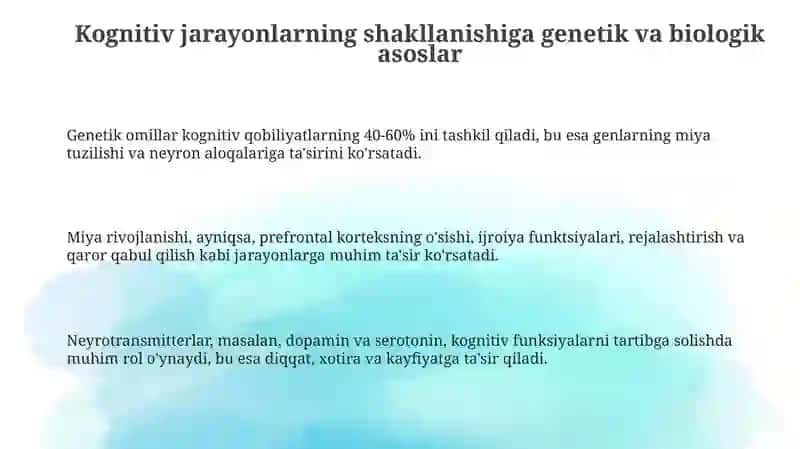 Kognitiv jarayonlarning shakllanishi 3