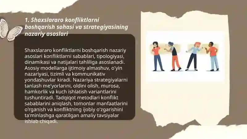 Shaxslararo konfliktlarni boshqarish sohasi va strategiyasining birligi 3