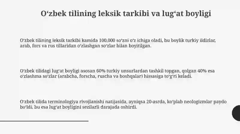 Oʻzbek tili leksikasida o'z va o'zlashgan qatlam 3