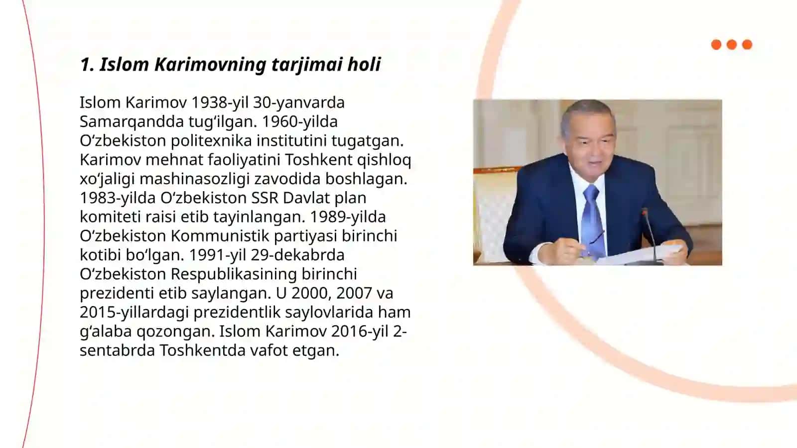 Islom Karimovning tarjimai holi 3