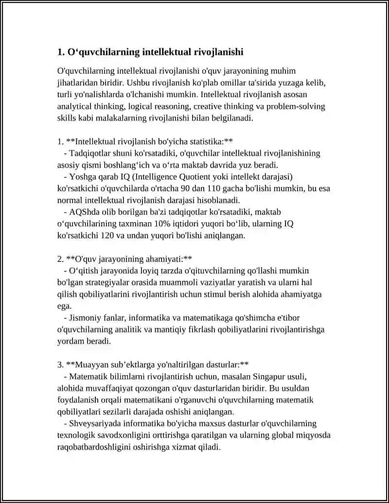 OʻQUVCHILARNING AQLIY TARBIYASI 3