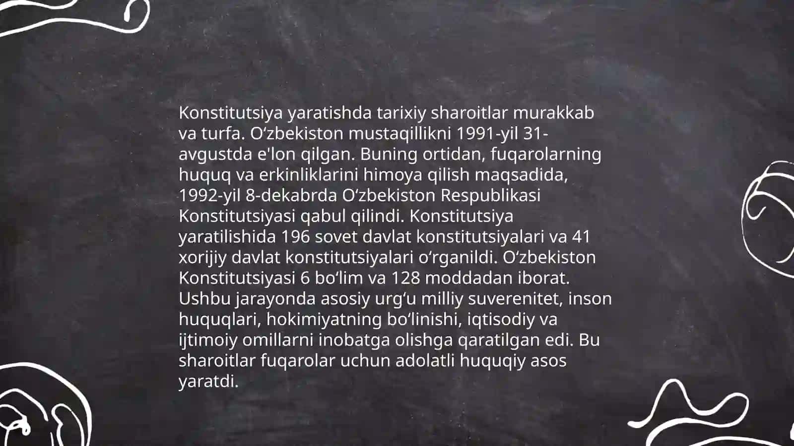 Oʻzbekiston Respublikasi Konstitutsiyasi yaratilish tarixi 3