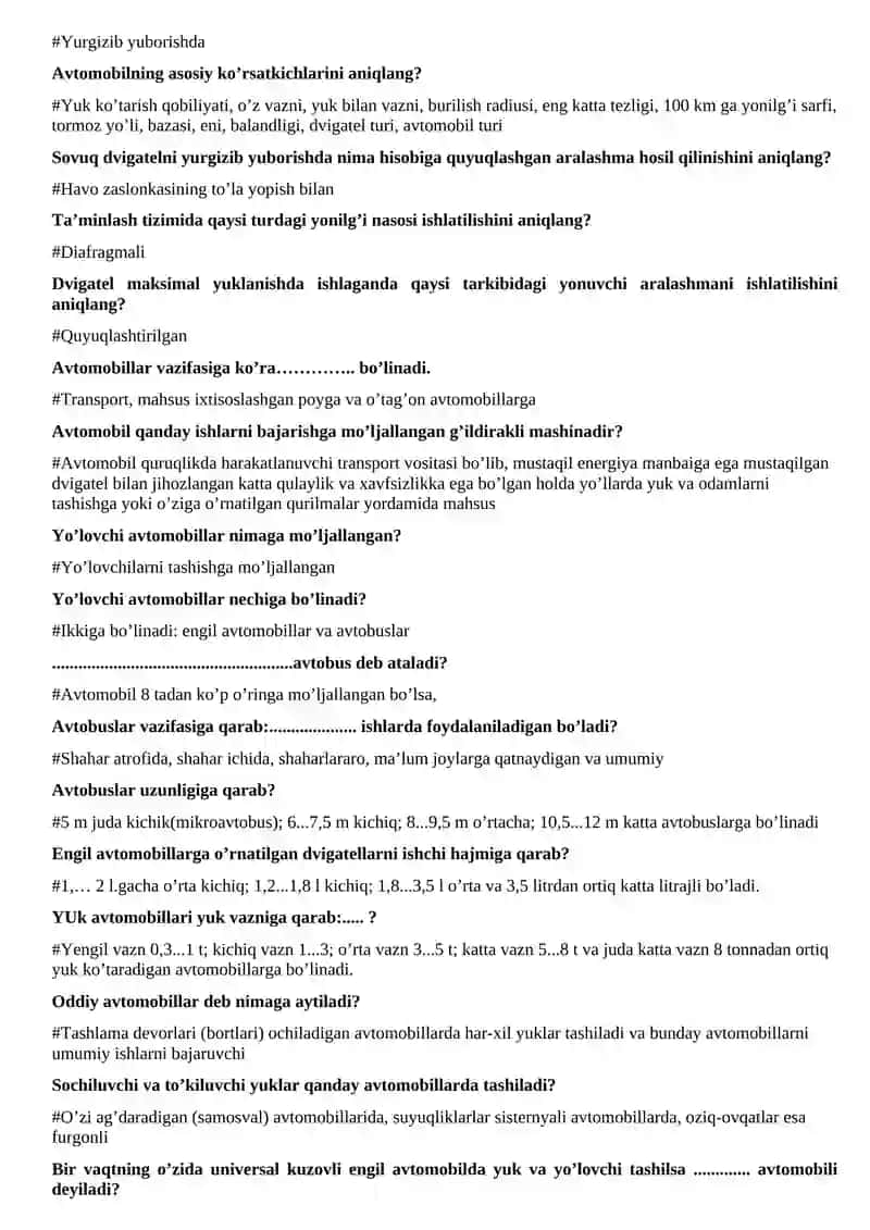 Yuqori bosimli yonilg’i nasosini vazifasini aniqlang? 3