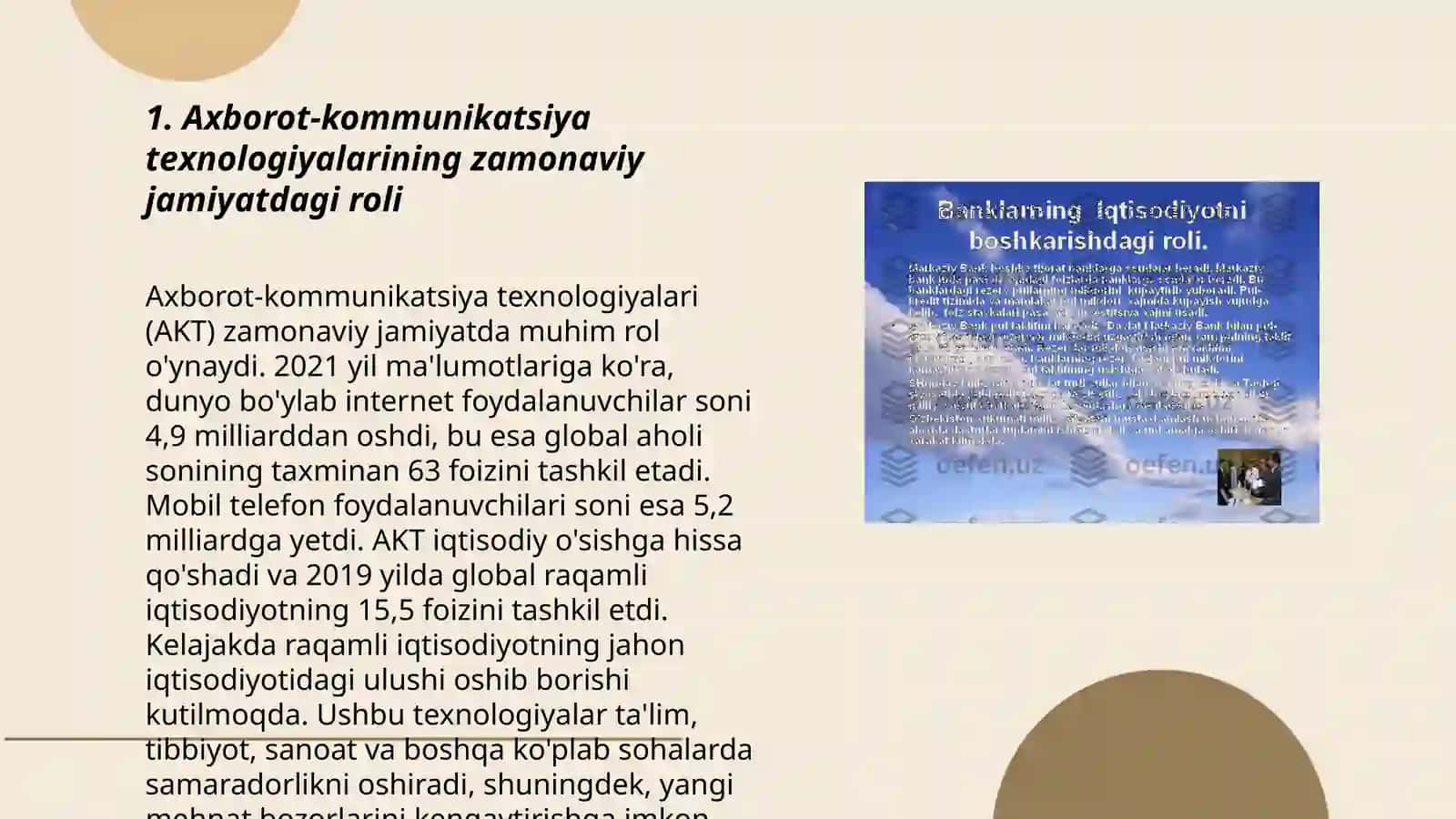 Axborot-kammunikatsiya texnalogiyalarining roli va ahamiyati 3