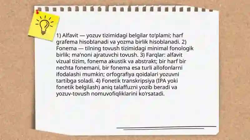Orfografiya qoidalari. Fonetik yozuv(transkripsiya). Abduraimova Asila 3