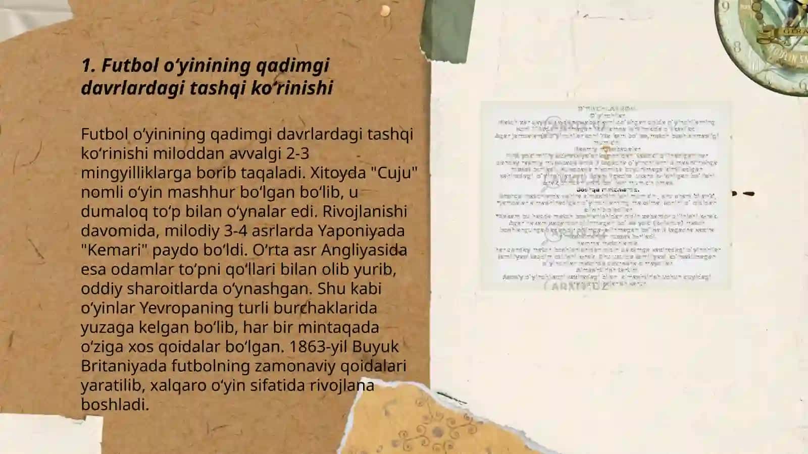 Futbol oʻyinining kelib chiqishi va rivojlanish tarixi 3
