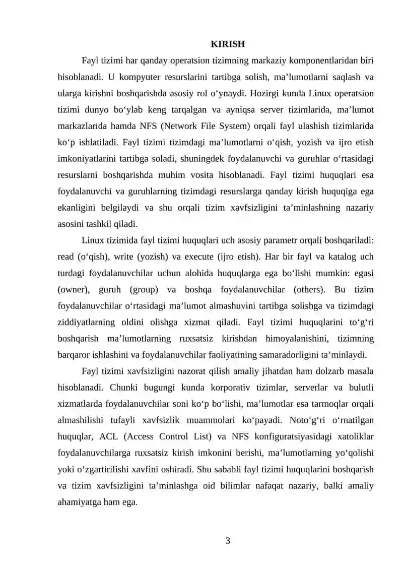 Fayl tizimi huquqlarini o‘zgartirish va xavfsizligini ta’minlash 3