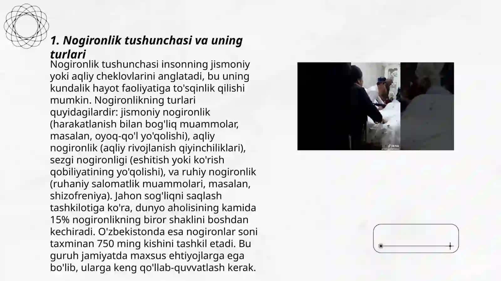 Mujassam nuqsonli shaxslar( koʻr- kar-kar -saqov ) 3