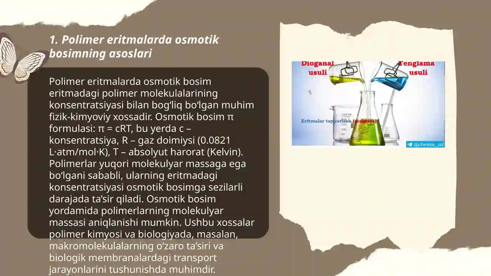 Polimer eritmalarning osmotik bosimi 3