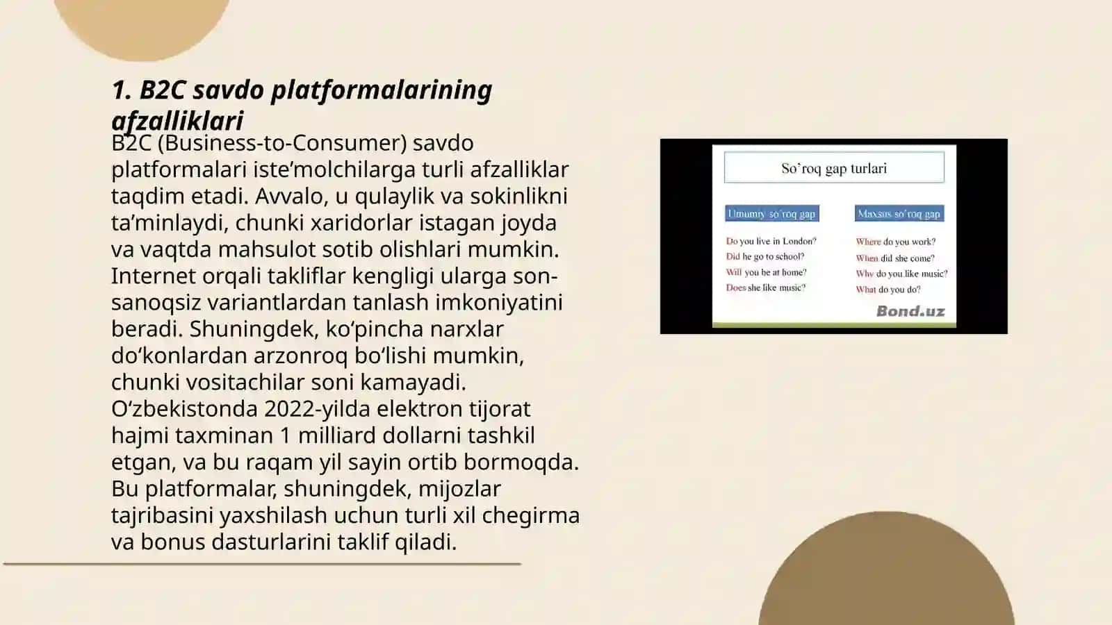 B2C savdo platformalarining afzalliklari 3