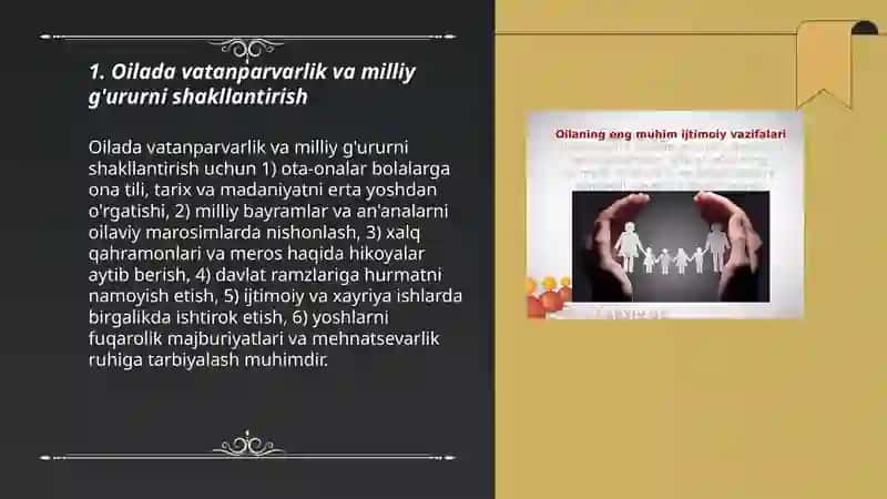 Vatan taraqqiyotiga men ham mas’ulman: Oila jamiyatning asosiy bo‘g‘ini 3