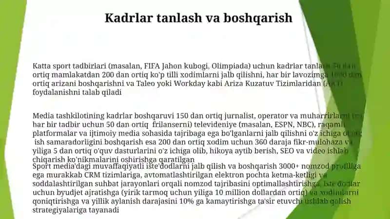 Sport tadbirlarida omaviy axborot vositalarini tashkillash 3