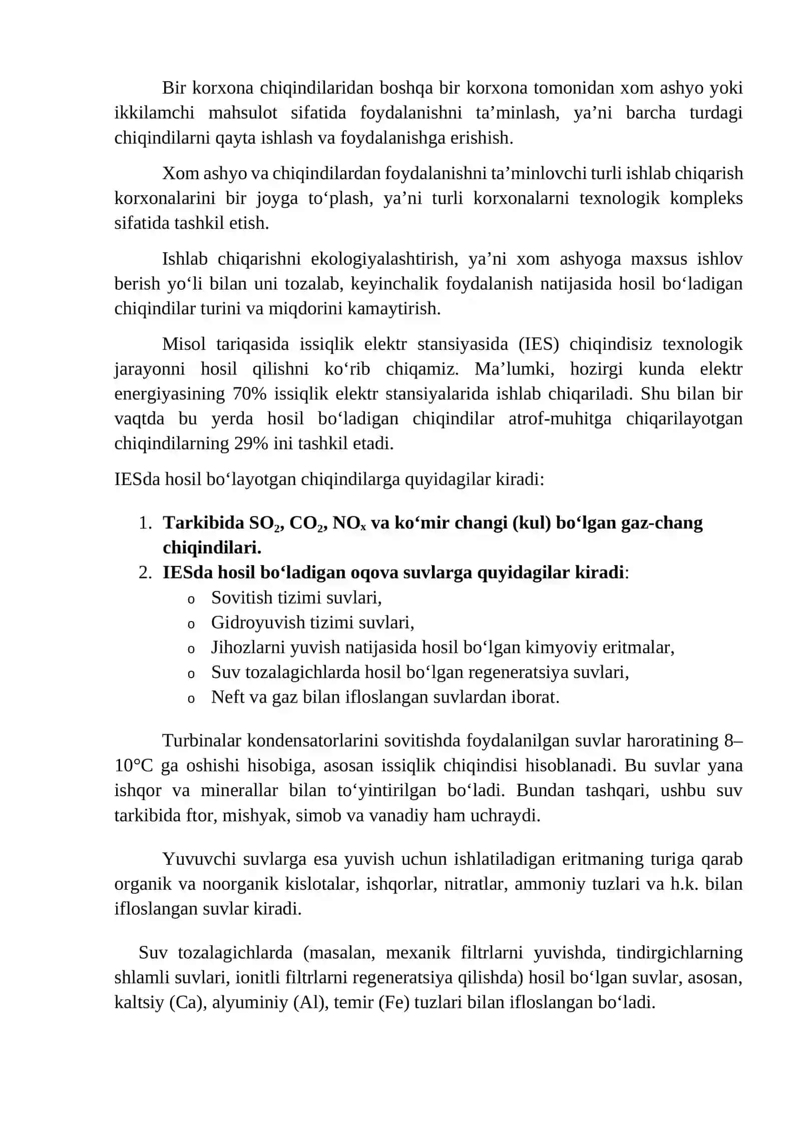 Chiqindisiz texnologik jarayonlarni hosil qilish asoslari 3