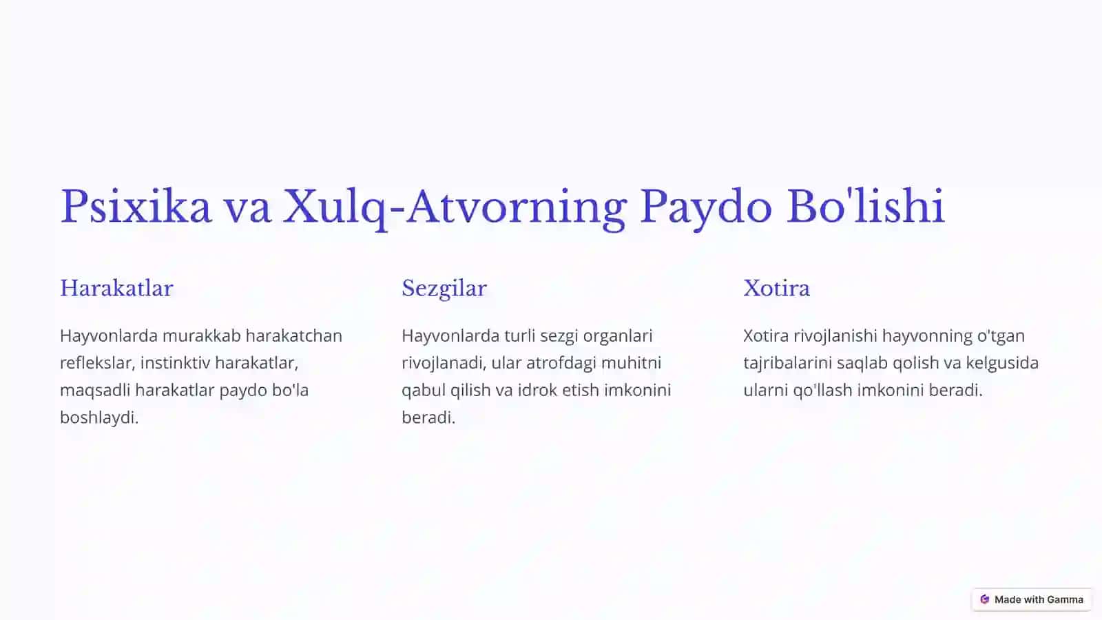 Psixikaning Filogenetik Taraqqiyoti 3