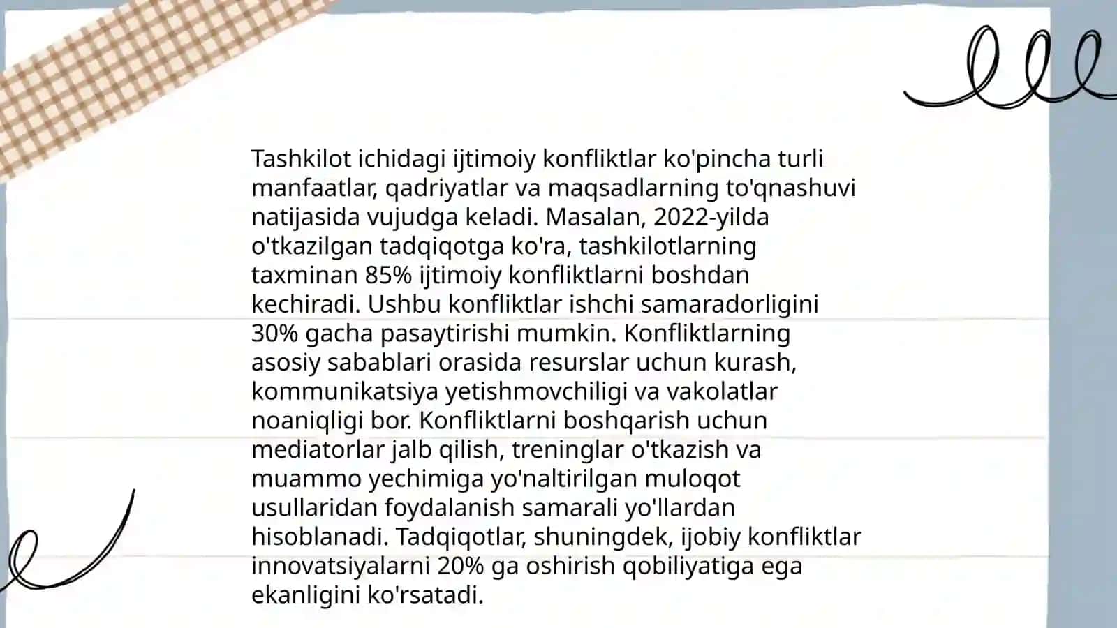 Tashkilotdagi konfliktlarning turlari va ularni hal qilish usullari 3