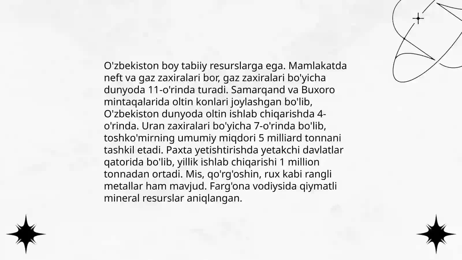 O'zbekistonning tabiiy boyliklari 3