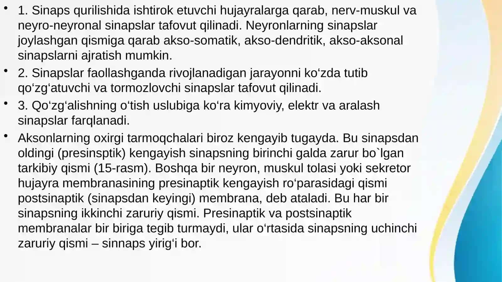 SINAPSLARNING TUZILISHI VA ISHLASH MEXANIZMLARI 3