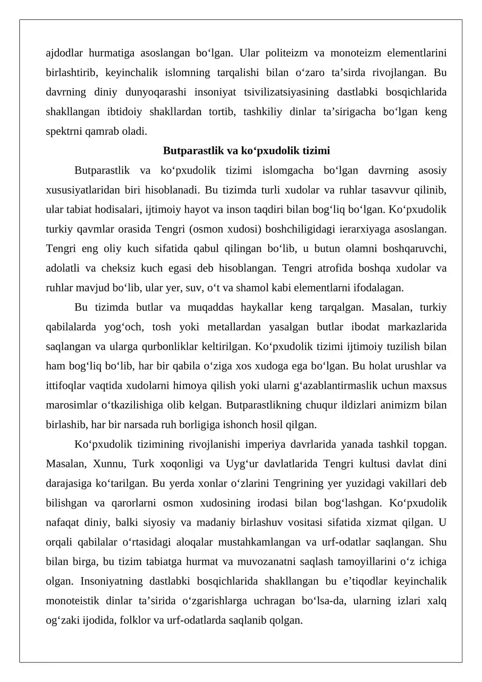 Islomgacha bo‘lgan diniy e’tiqod va tasavvurlar bilan islom dinining qorishuvi 3