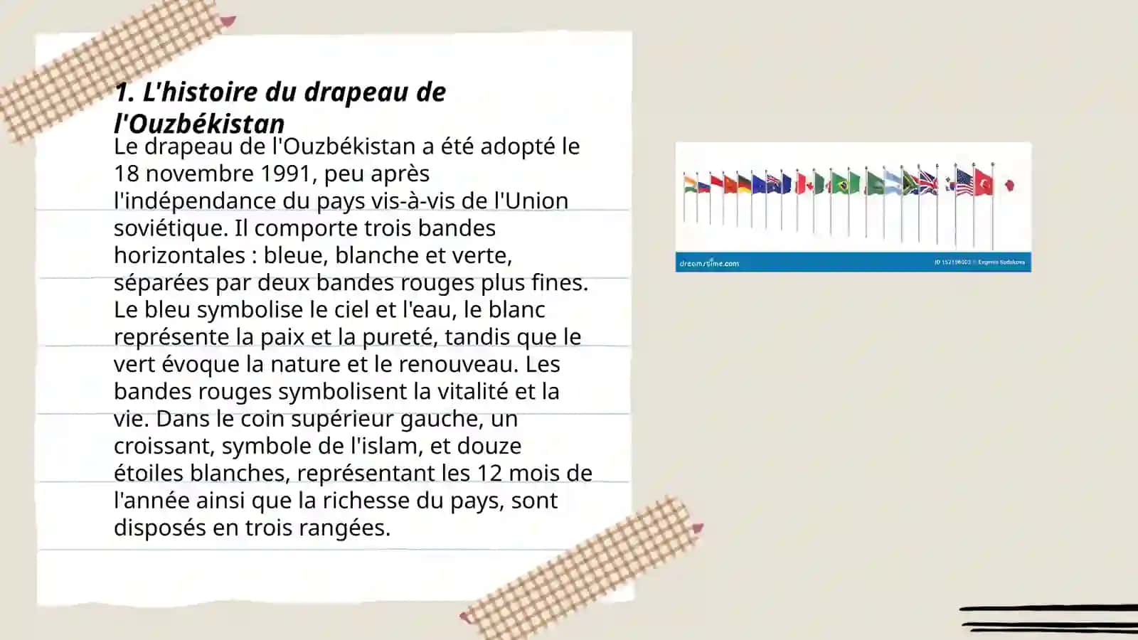 Les symboles de la République de l’Ouzbékistan et de la France 3