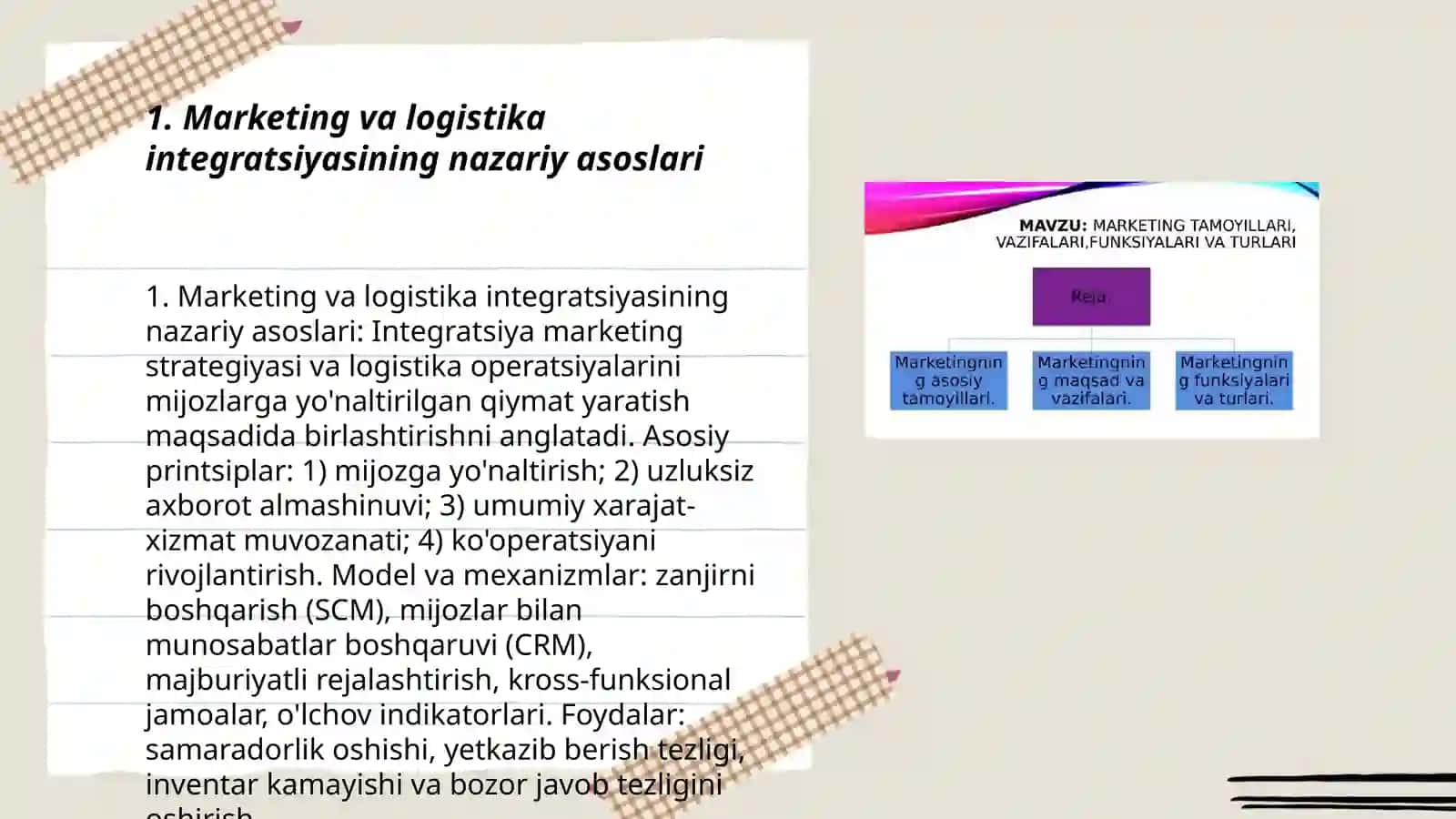 Marketing funksiyalarining logistik funksiyalarga aylanish tendenqiyalari 3