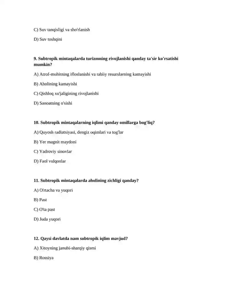Suptropik mintaqalar 3