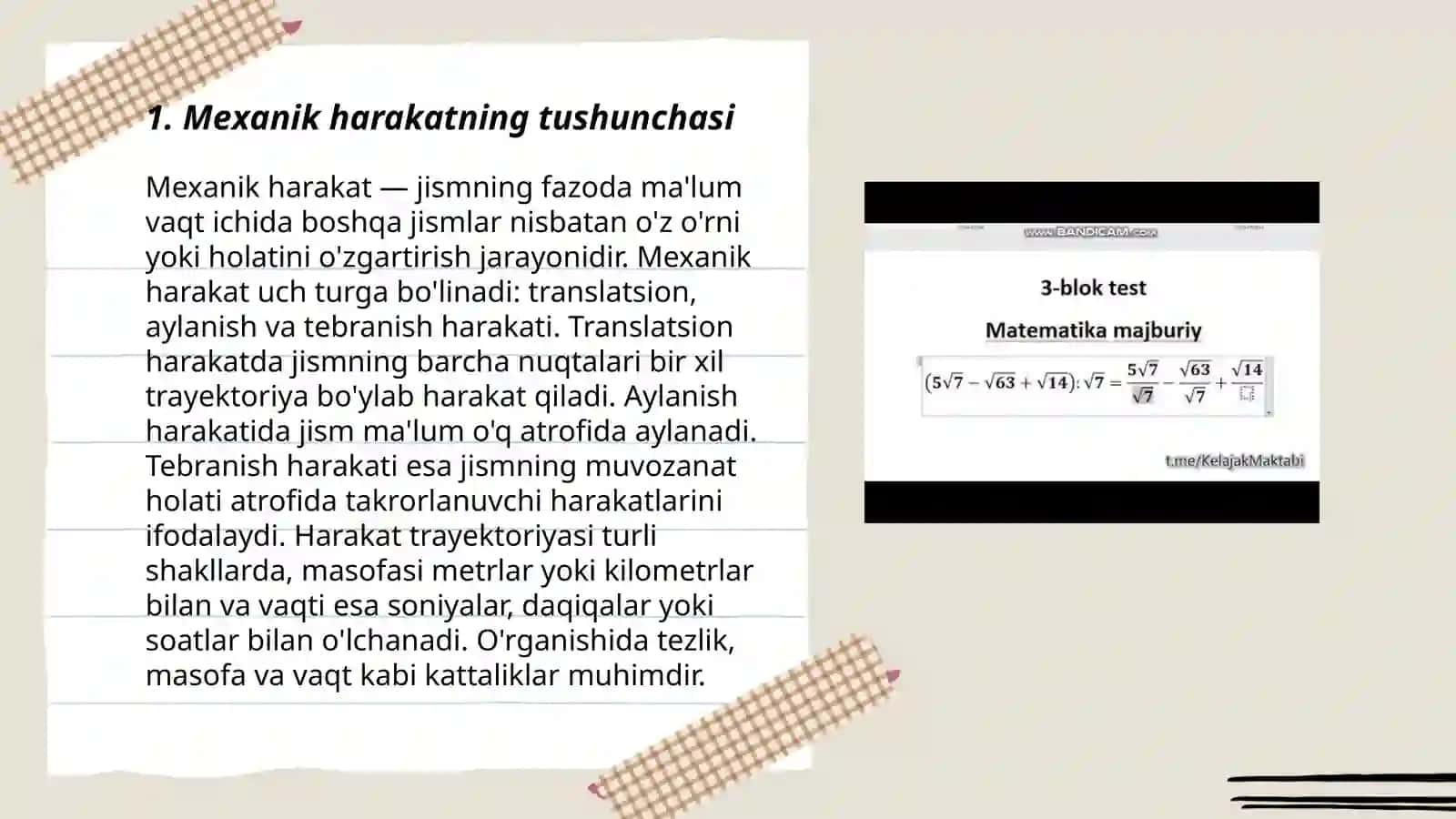 Mexanik harakat 3