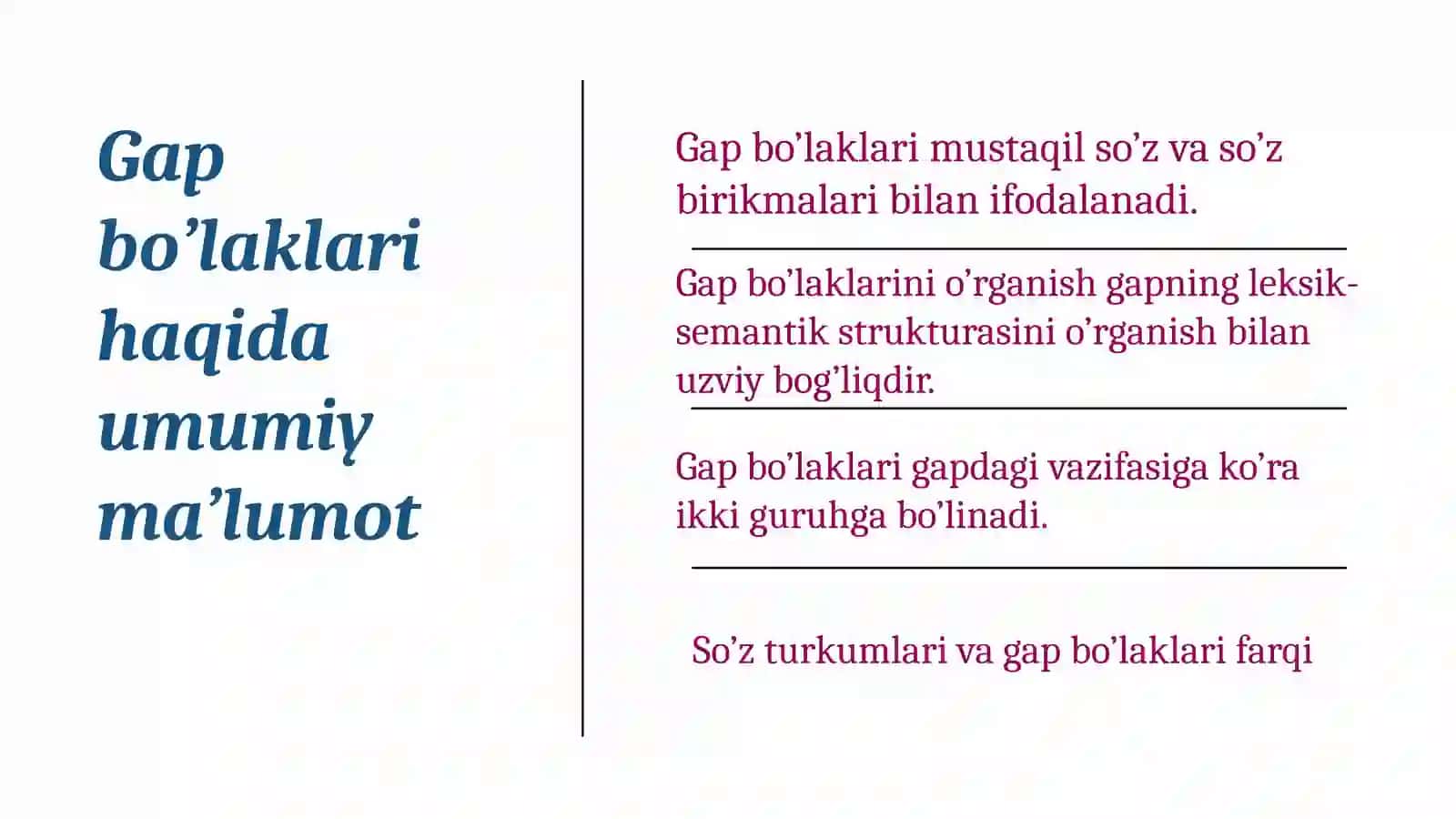 O’zbek tilshunosligida gap bo’laklari nazariyasi 3