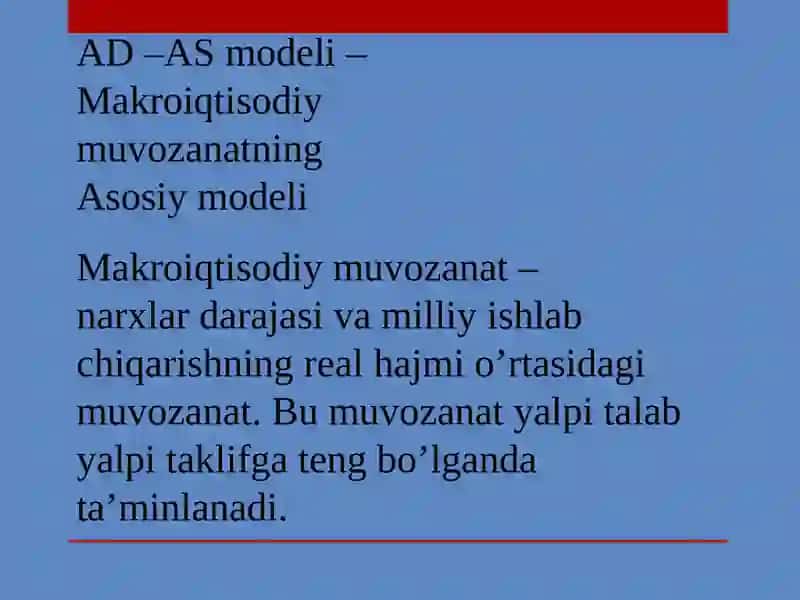 Yalpi talab va yalpi taklif modeli 3