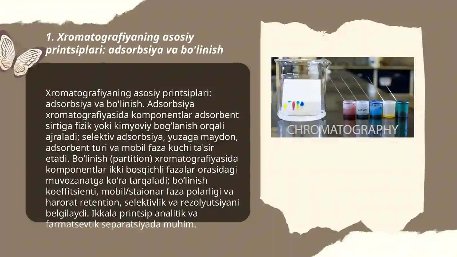 Xromatografiya. Turlari, analitik va farmatsevtik kimyodagi ahamiyati 3