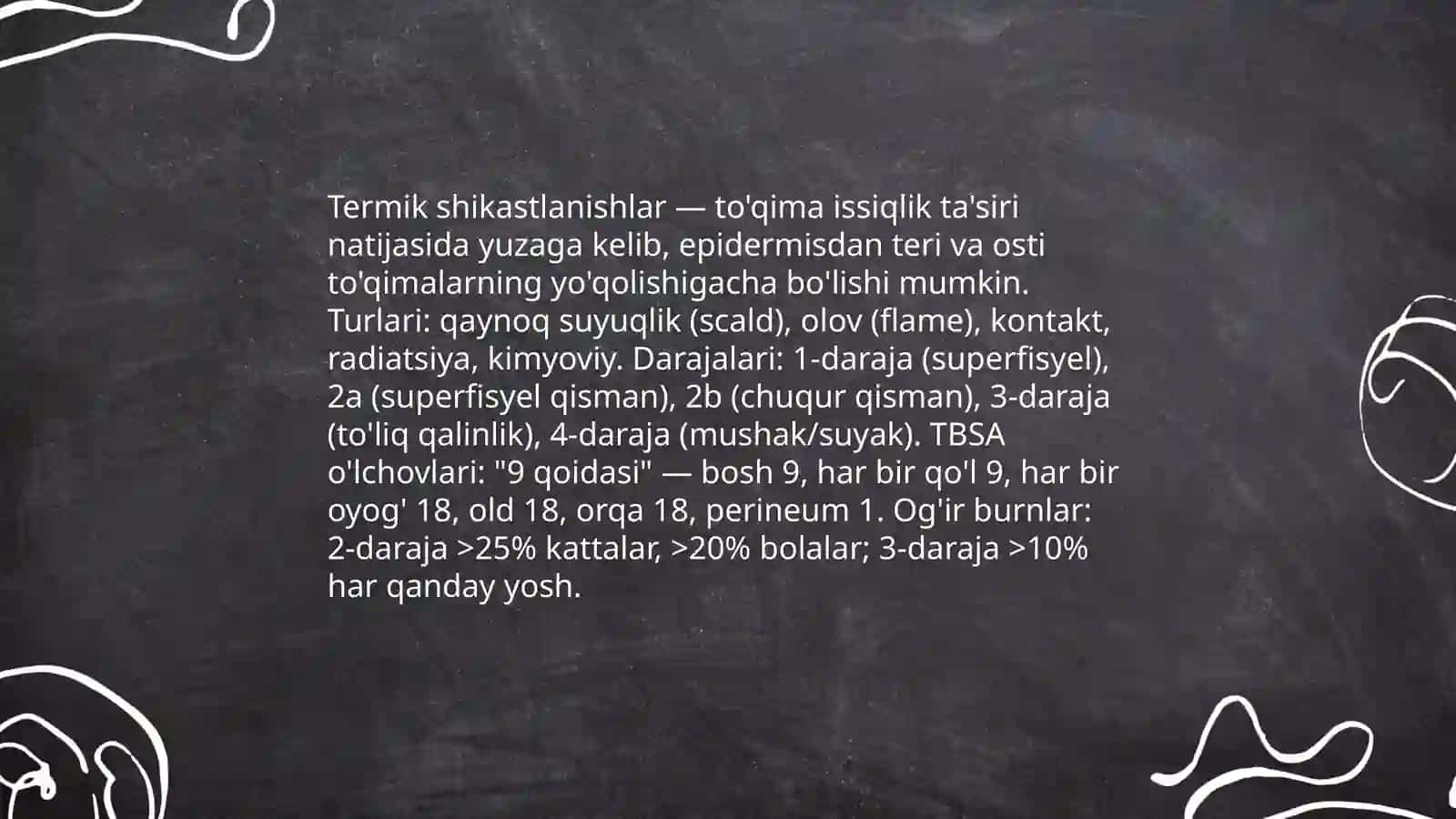 Termik shikastlanishlar tanqidiy-klinik asoslar to'g'risida 3