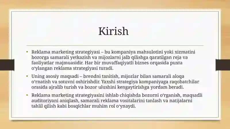 Reklama marketing strategiyasi 3