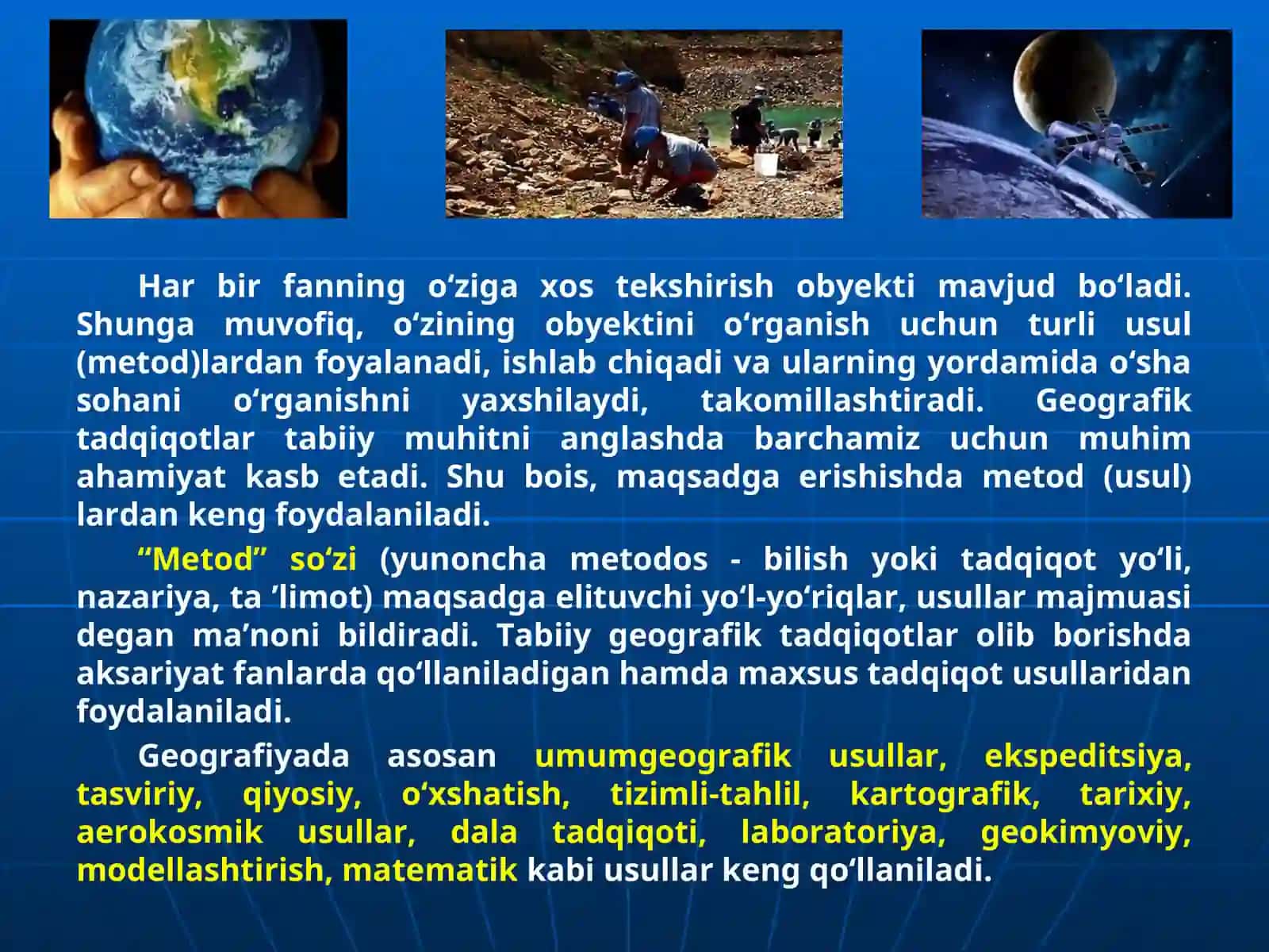 UMUMIY TABIIY GEOGRAFIYANING TADQIQOT USULLARI 3