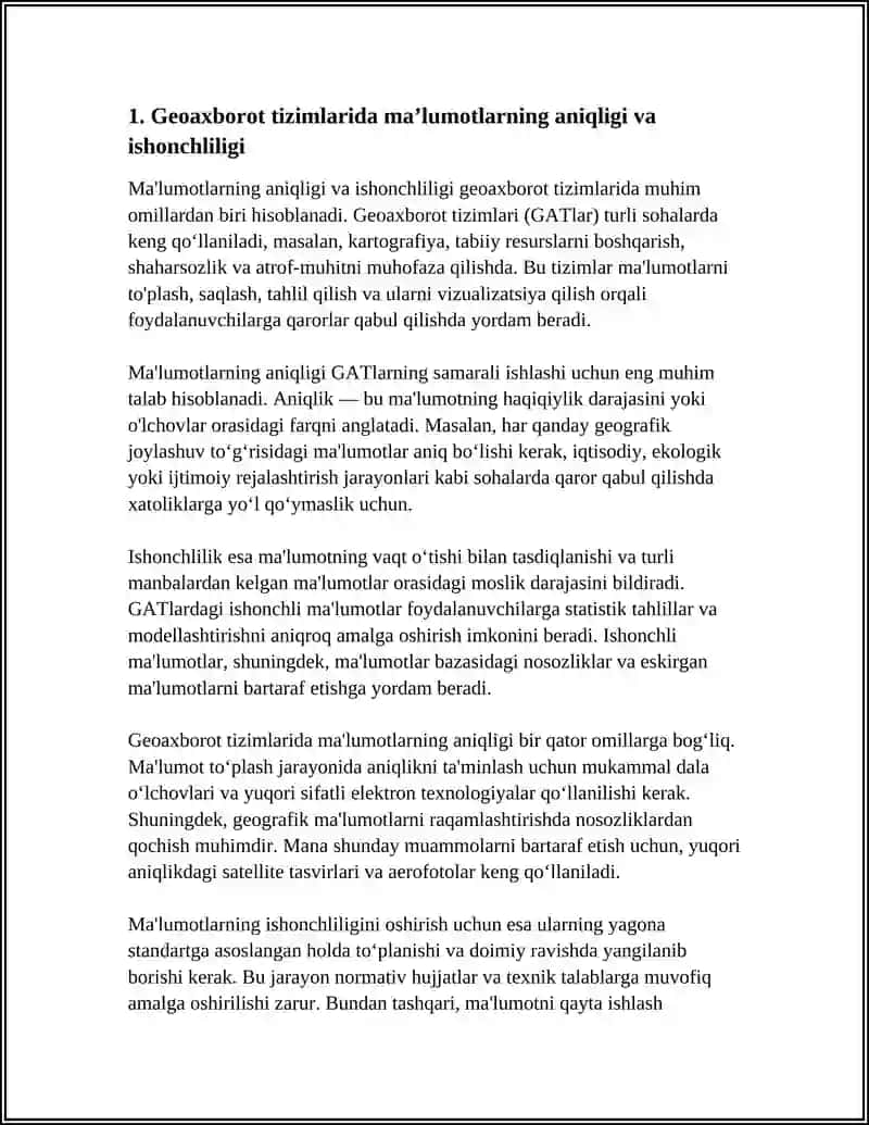 GEOAXBOROT TIZIMLARNI QOʻLLASH MUAMMOLARI 3