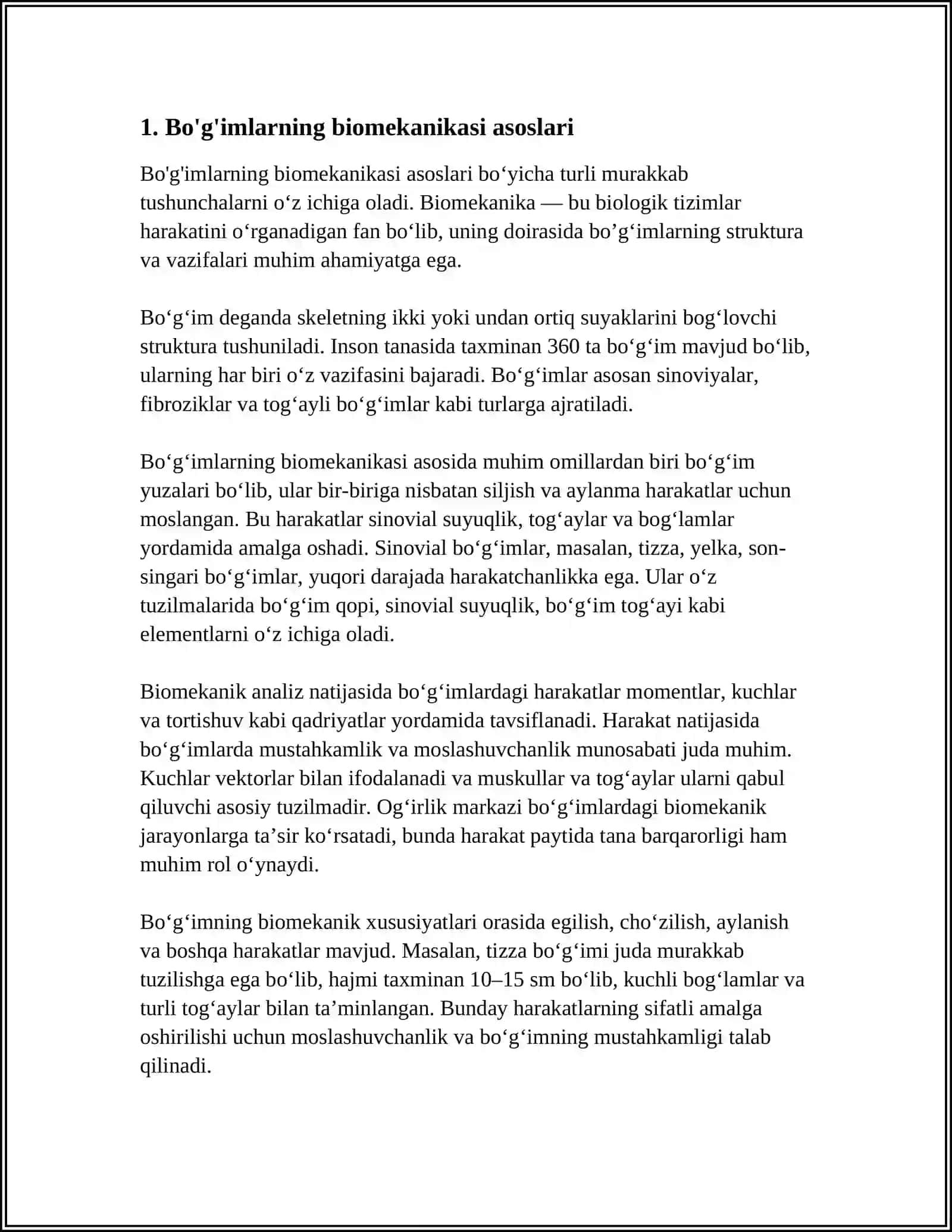 BOG'IMLARNING BIOMEXANIKASI. BIRLASHMALARINI RENTGENANATOMIYASI 3