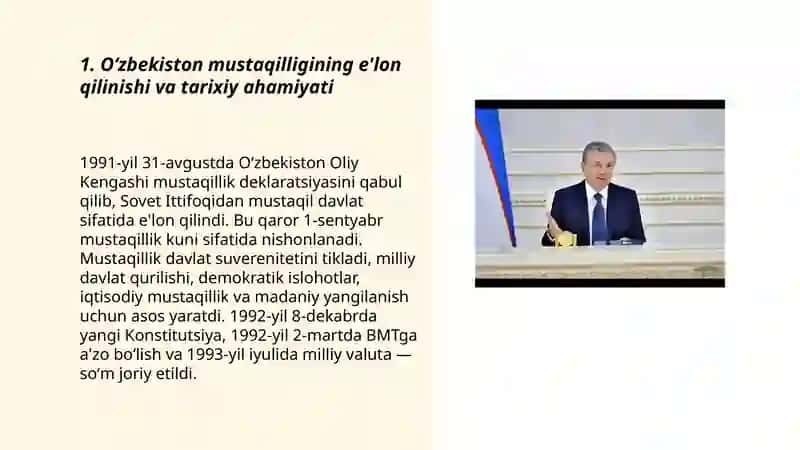 Oʻzbekistonning oʻziga hos istiqloli va tarqqiyot yuli 3