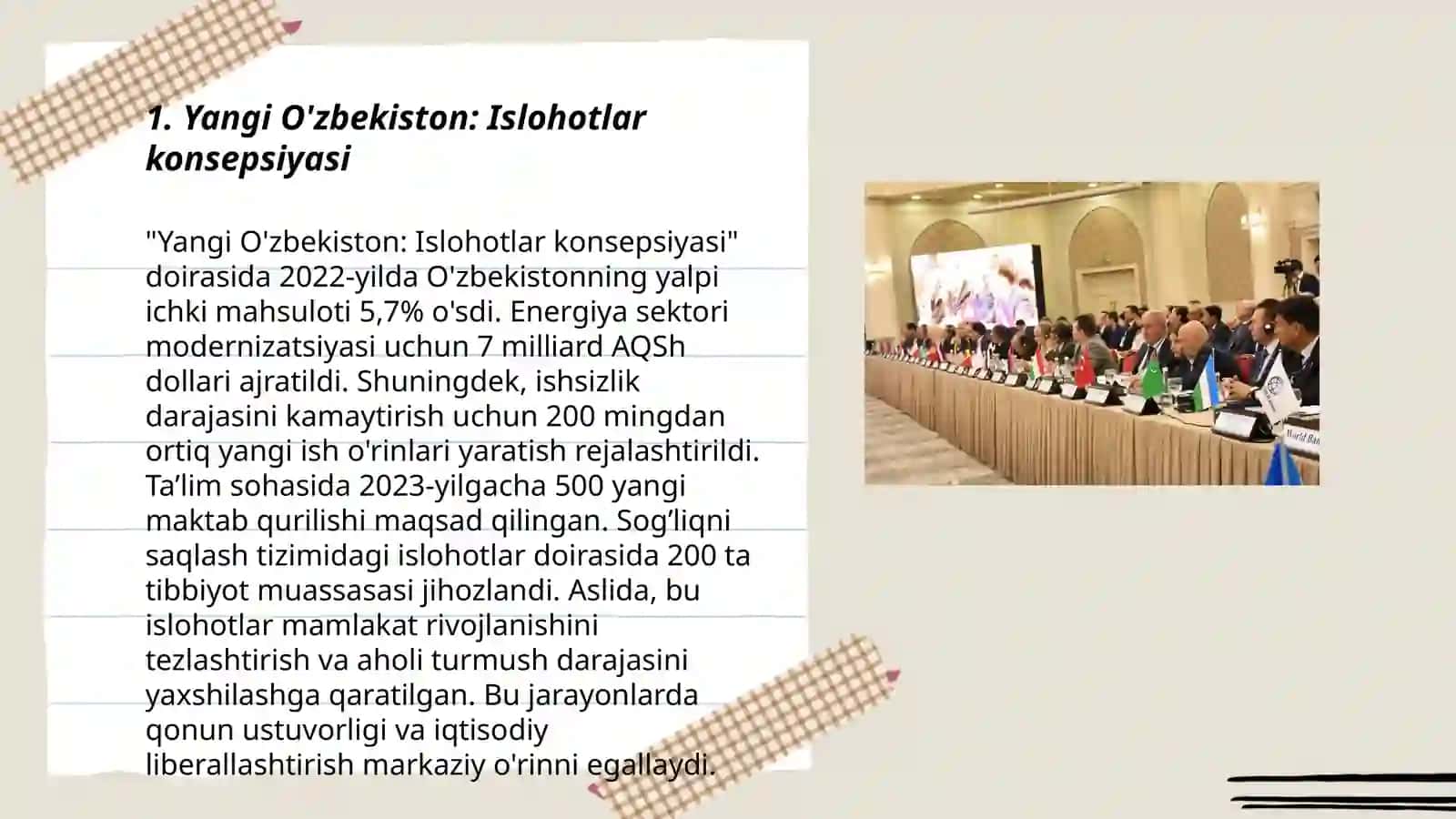 Yangi Ozbekiston Rrezident Sh M Mirziyoyev Rahbarligi va tashabbusi ostida amalga oshirilayotgan islohatlar 3