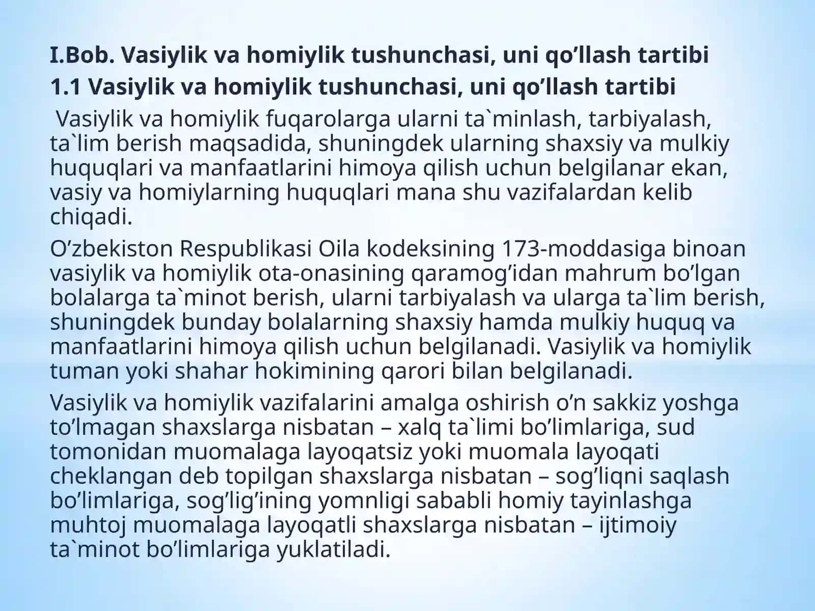 VASIYLIK VA HOMIYLIK 3