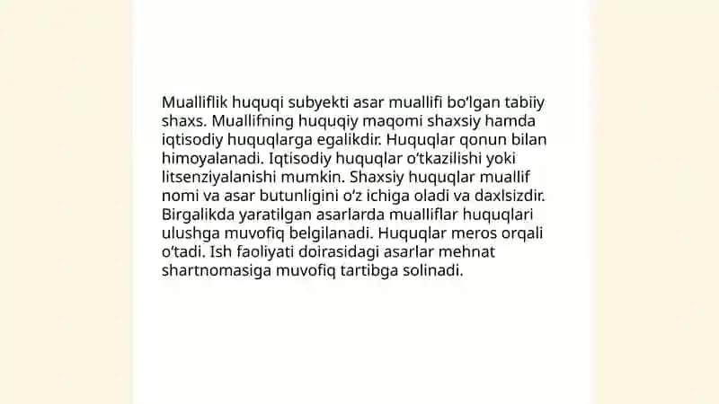 Mualliflik huquqi subyeki va obyektlari 3
