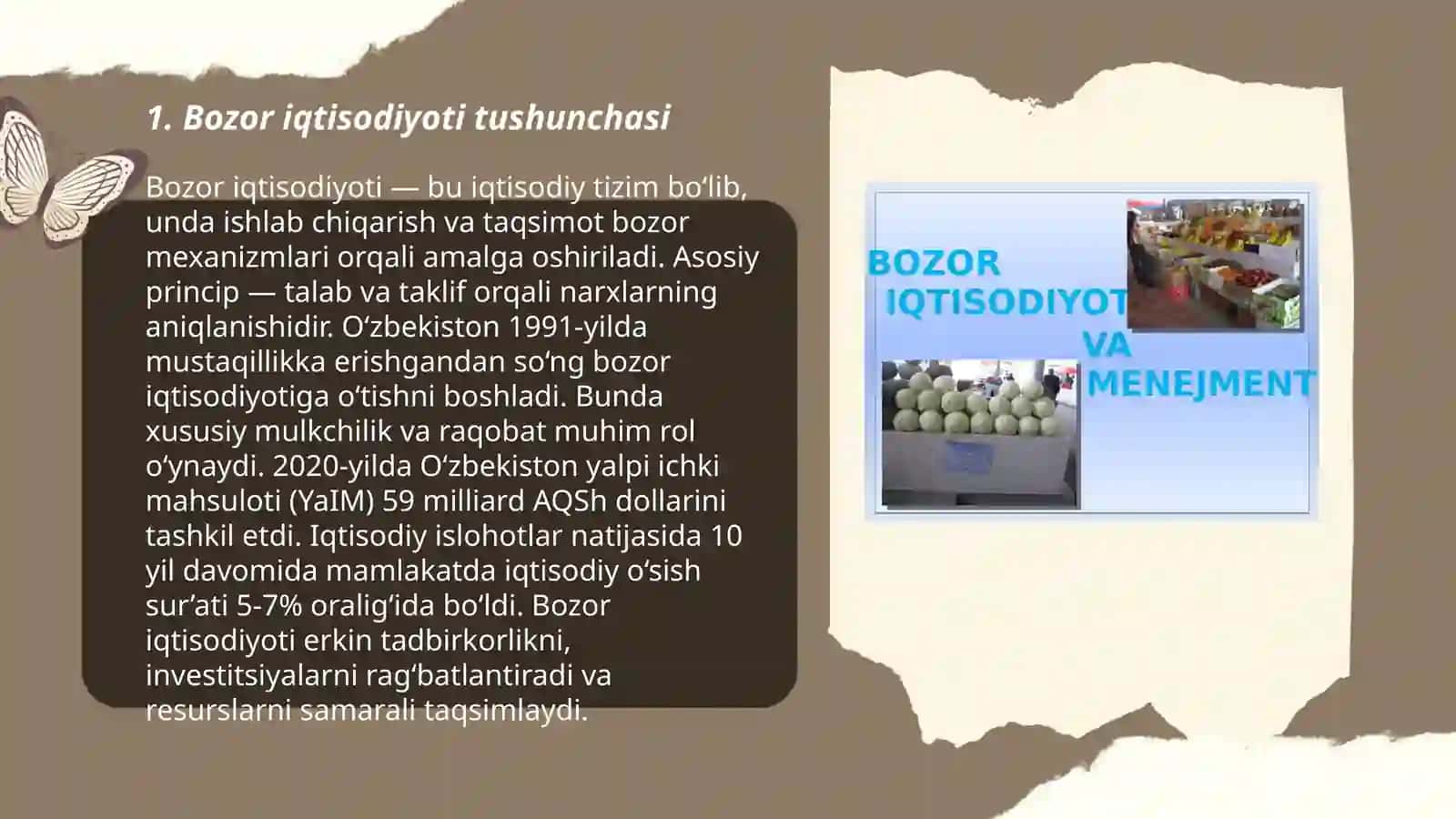 Bozor iqtisodiyoti: Bozor qatnashchilari. Daromadlari va xarajatlari 3
