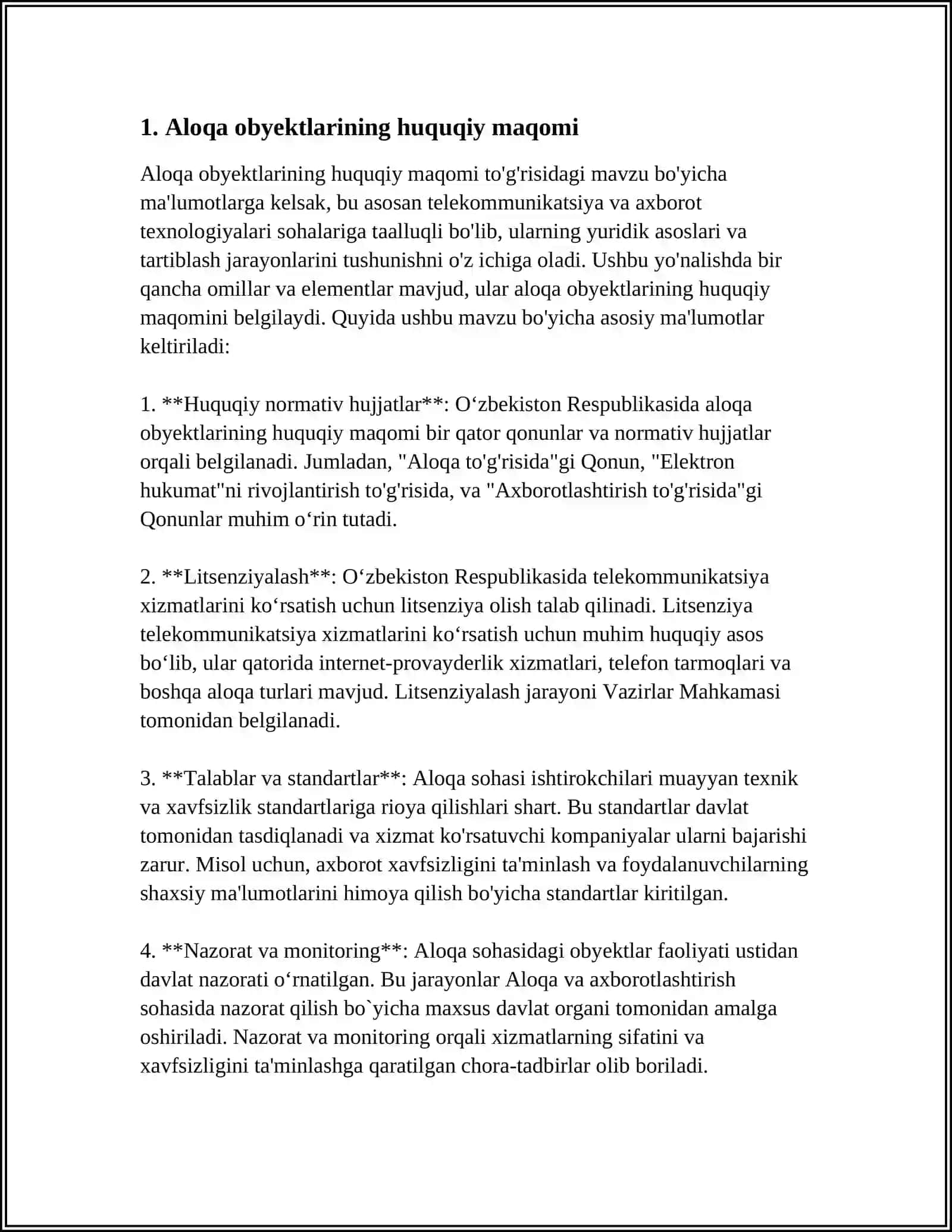 ALOQA OBYEKTLARI VA DAVLAT KADASTRI 3