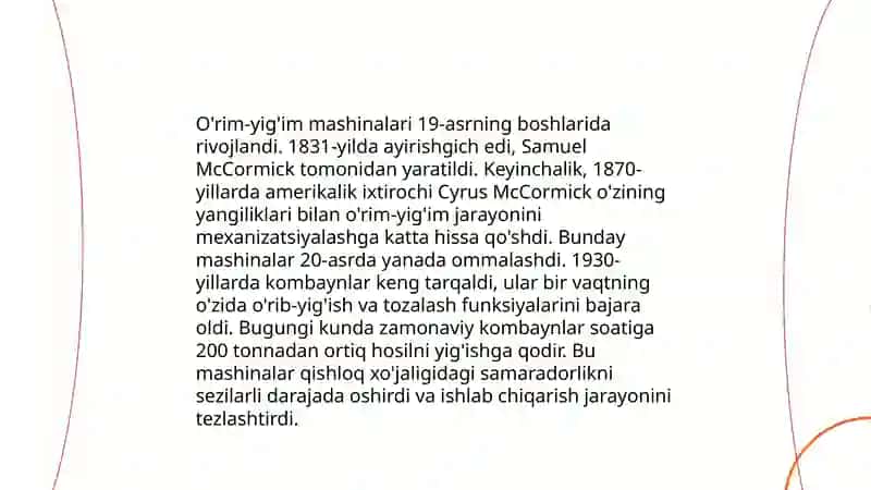 O'rim-yig'im mashinalari 3