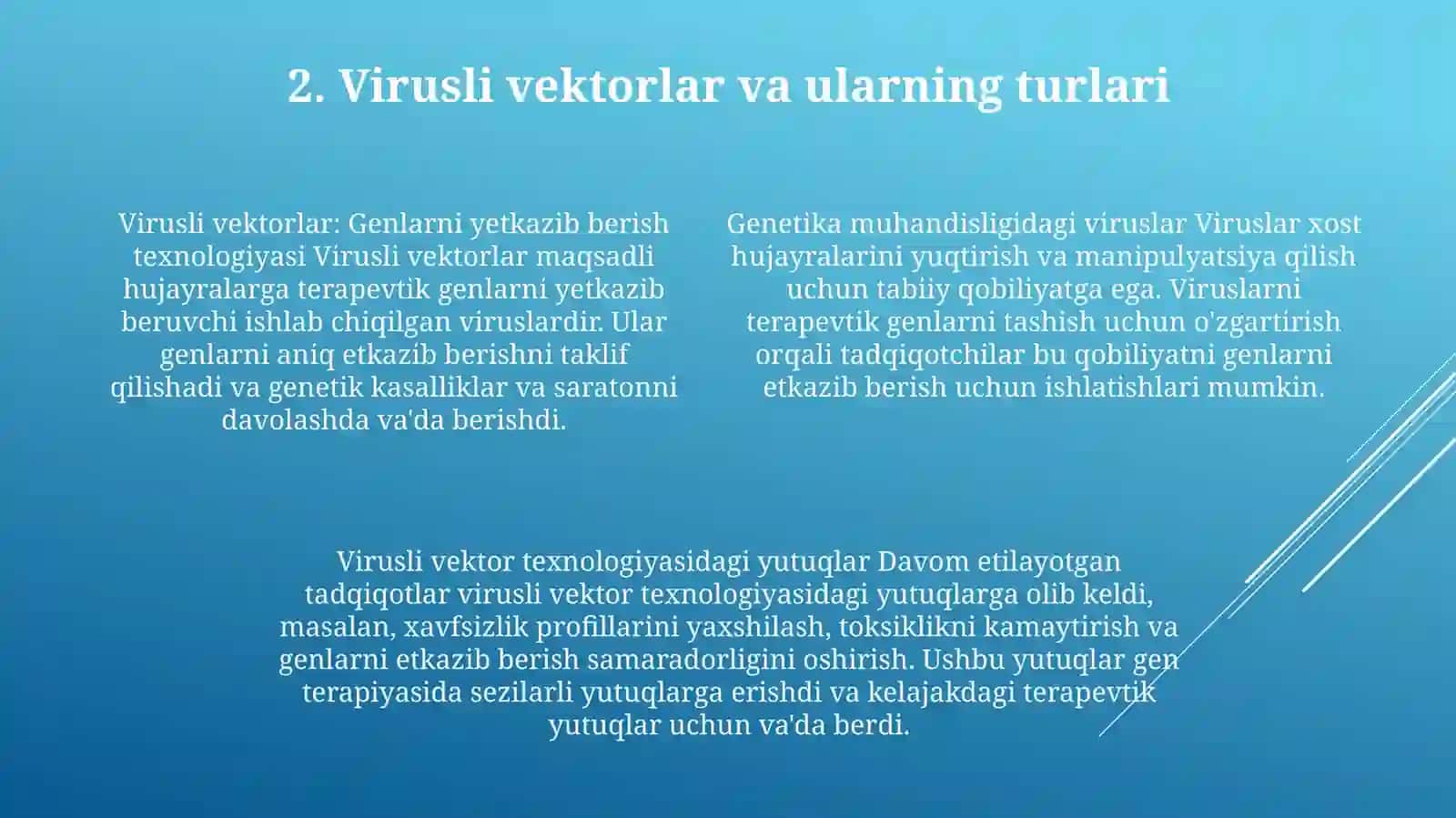 Viruslarning Gen Muhandisligida Qo'Llanilishi Va Ushbu Yo'Nalishda Erishilgan Yutuqlar VaOlinganNatijalar 3