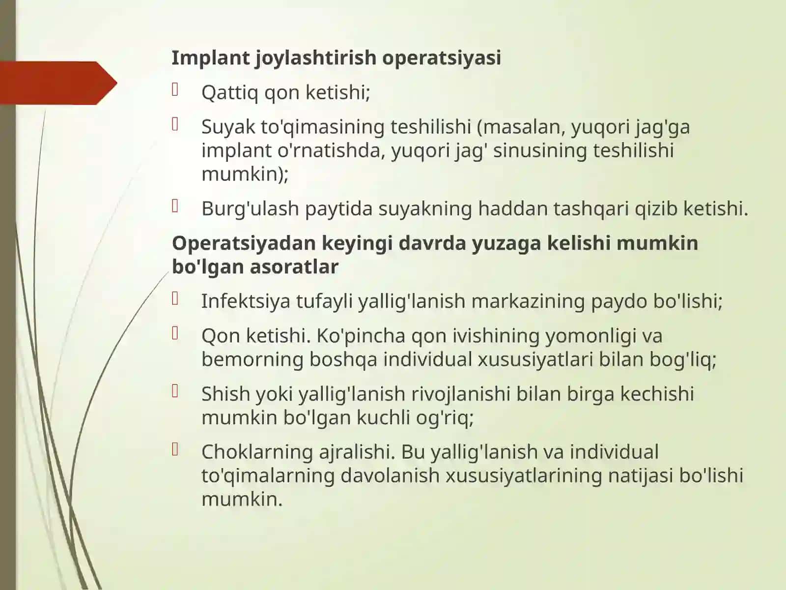 Implant bilan qo'llab-quvvatlanadigan protezlardan keyingi xatolar va asoratlar. Tish implant bilan qo'llab-quvvatlanadigan ortopedik tuzilmalarga ega bo'lganlar uchun og'iz gigienasi choralari . 3