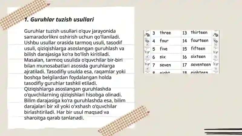 Guruhlar tuzish usullari 3