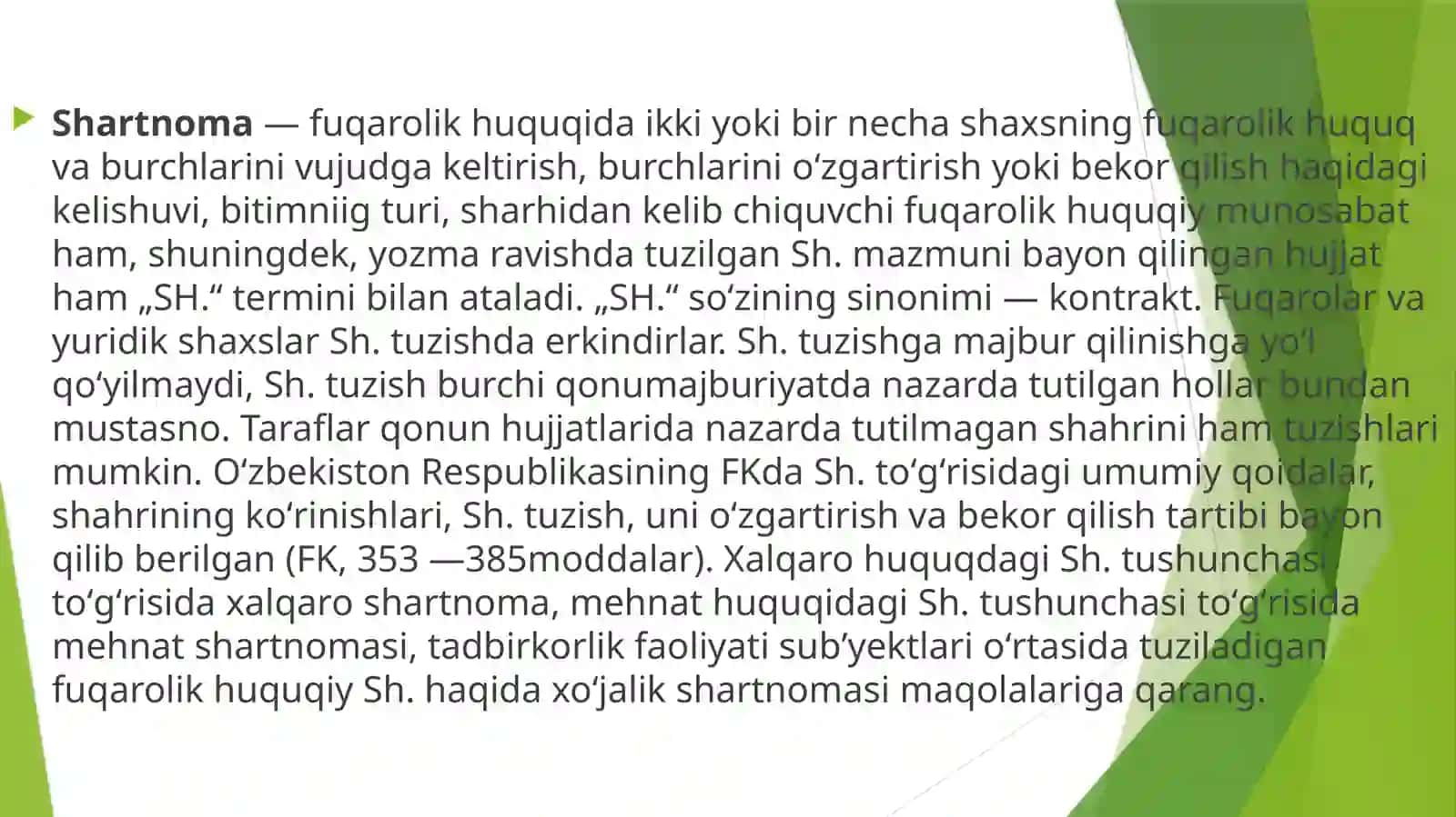 TADBIRKORLIK SHARTNOMALARI SHARTLARINI BAJARISH O’ZGARTIRISH VA BEKOR QILISH 3