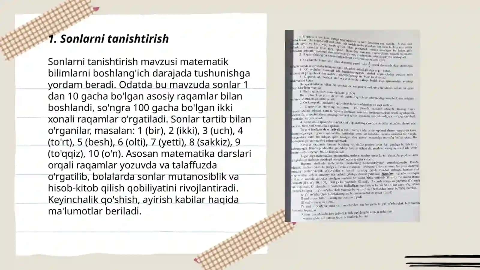 Sonlarni tanishtirish 3