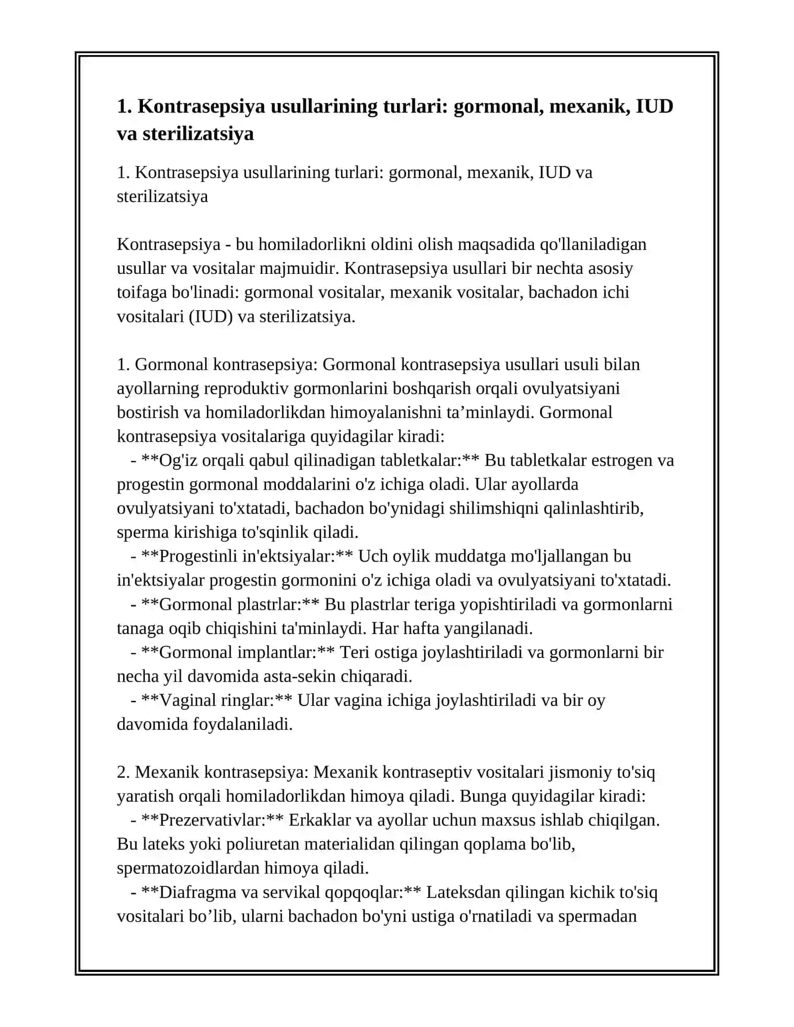 Kontrasepsiya vositalari va probiotik va prebiotiklar 3