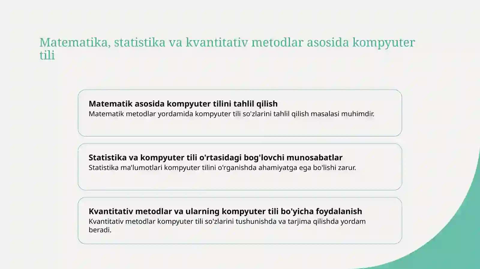 Kompyuter lingvistikasida matematik statistika va kvantitativ metod 3